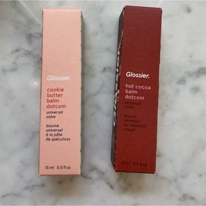 LOT OF 2 – NEW Glossier Cookie Butter & Hot Cocoa Balm Dotcom (Original Formula)